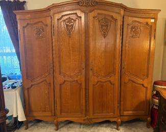 French 4 Door Armoire with Key 