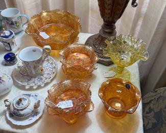 Fenton Marigold Panther Bowls 