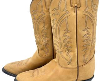 Vintage Leather Cowboy Boots, Made In USA, Mens Size 10 Lot #: 61