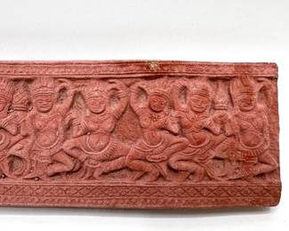 Vintage Chinese Miniature Wax Seal Figurine & Terra Cotta Thai Dancing Women Plaque Lot #: 47