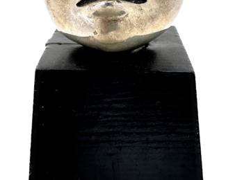 Kenny Goodman Sterling Silver Miniature Sculpture "Man On The Moon" On Wood Base Lot #: 1