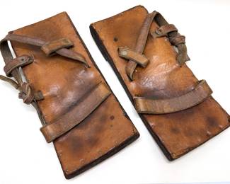 Pair Antique Japanese Leather Shoes Lot #: 95