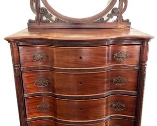 Vintage French Provincial Style Dresser With Mirror Lot #: 11