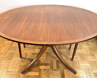 Vintage Regency Style Walnut Extension Dining Table, Leaves Not Included Lot #: 39