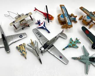 12 Vintage Toy Planes & Helicopters Lot #: 34