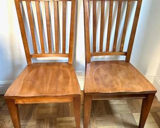 2 Ethan Allen Solid Wood Dining Chairs Lot #: 59