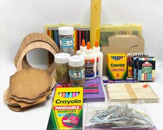 Art Supplies: Mongol Color Pencils, Crayola Crayons & Markers, Pastels, Chalk, Gift Boxes, Glitter & More Lot #: 130