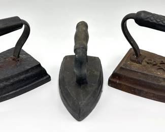 3 Antique Cast Iron Sad Irons Lot #: 147