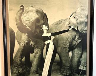 Richard Avedon 1955 Photograph Poster Of "Dovima With Elephants" From 1978 Metropolitan Museum Exhibit Lot #: 90