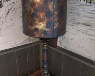 Tall MCM lamp-metal base