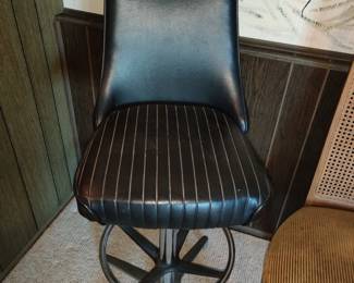 (1) of (2) Black bar stools/chrome base