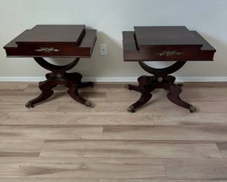Antique mahogany side tables