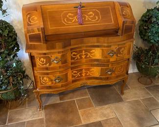 Antique Italian Walnut Secretary Desk