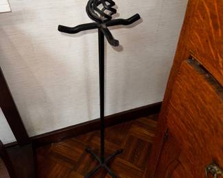 Forged iron fireplace tool holder
