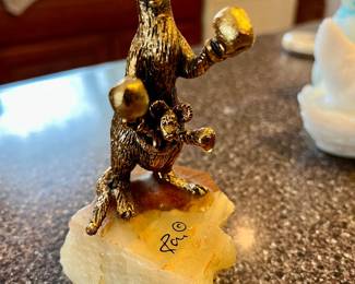 Vintage Ronald A Lee 24K Gold Plated Kangaroo- signed