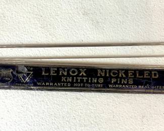 Vintage Set Of 6 Knitting Needles Pins In Paper Sleeve Lenox