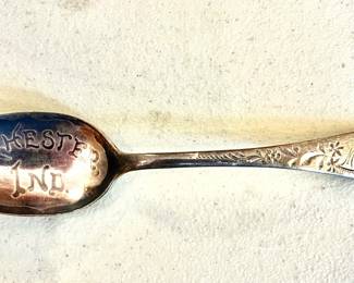 1891 Antique Sterling Silver Souvenir Spoon- Rochester, IND