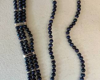 Danbury Mint Midnight Spell Cultured Pearls-necklace & bracelet