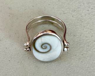 Eye of Shiva sterling Silver Flip Ring