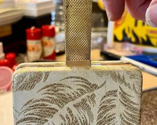 Zell Gold Wristlet Cigarette + Makeup Comb Case Wrist Purse Vintage Minaudière