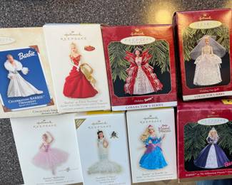 Vintage Hallmark Barbie Christmas Ornaments-special 2003, Eden Starling, wedding day, ballerina, Scarlett O’Hara, Rosella, millennium Princess