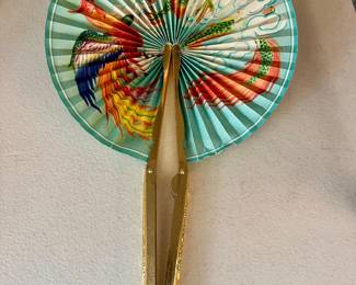 Vintage Midget Foldaway Fan #104- Hong Kong