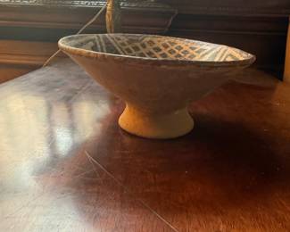 Mimbres Black-on-White Pottery Bowl