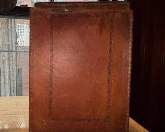 18th Century French Embossed Leather Letter Box