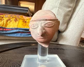 Pre-Columbian Guangala Culture Terracotta Head Fragment