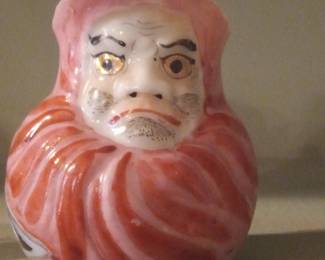 Pink Daruma Doll Pitcher with Bird Motif