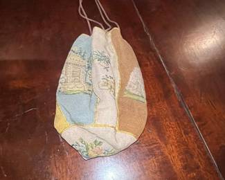 Victorian Tapestry Drawstring Reticule