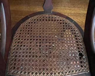 Victorian Style Walnut and Cane Seat Side Chair