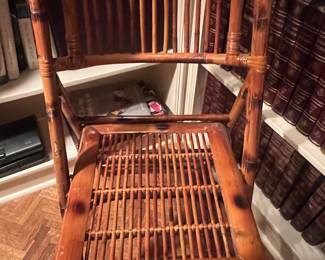 Vintage Tortoiseshell Bamboo Folding Chair