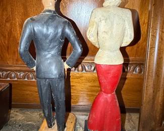 Art Deco Gentleman and Lady Figurines by Ed. Clou, 1925