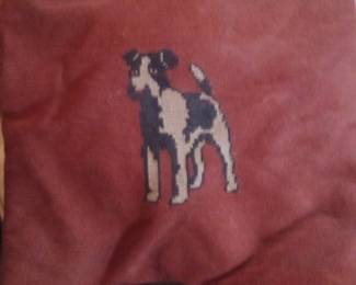 Needlepoint Jack Russell Terrier Pillow