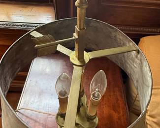 Antique Brass Bouillotte Lamp with Arrow Motif