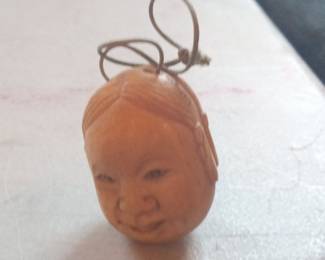 Antique Japanese Netsuke of a Child's Head (Okame)