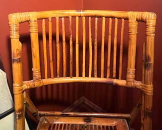 Vintage Tortoiseshell Bamboo Folding Chair