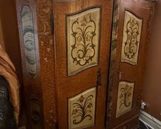 18th Century German Hand Painted Corner Cabinet
