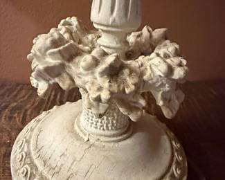 Vintage Rococo-Style Carved Wood Lamp