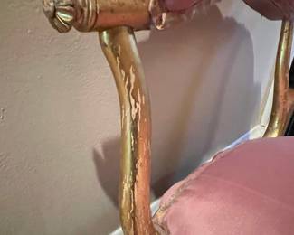 Napoleon III Style Pink Velvet Tufted Slipper Chair with Fringe