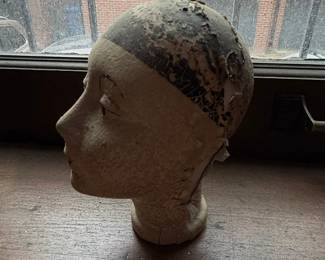 Antique French Papier-Mâché Milliner's Head