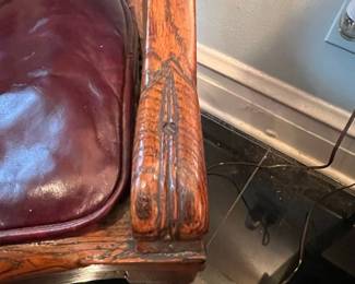 Victorian "Victory" Armchair with Burgundy Leather Seat