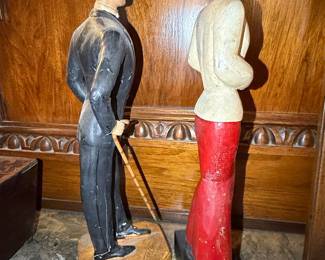 Art Deco Gentleman and Lady Figurines by Ed. Clou, 1925