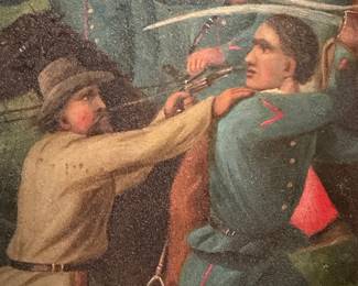 Civil War Battle Scene Oil Painting