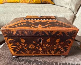 Regency Penwork Tea Caddy