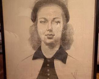 Portrait of a Woman, Pencil/Charcoal Drawing by "Grandeur"