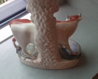 Staffordshire Pottery Cow and Calf Spill Vase