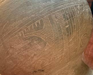 Carved Terracotta Pottery Vessel, possibly Nupe People