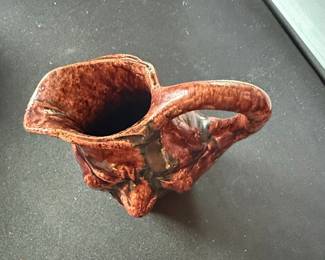 Vintage Mexican Pottery Face Pitcher